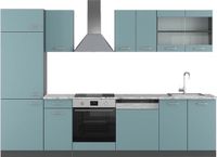 Vicco R-Line Complete keukeneenheid – 300 cm, WB Marmer Blauw-grijs/antraciet
