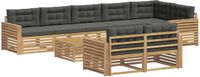 vidaXL Tuinset met 9 delen, wit en antraciet, polyester