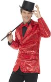 Smiffys Luxe Rood Discojasje met Lovertjes Heren - XL