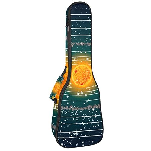 Mersov Tenor Ukulele Gigbag Waterdichte Ukelele Hoes Gewatteerde Rugzak, Ruimte Planeten Galaxy