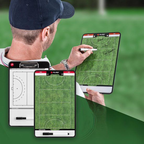 Pure2Improve Tactiekbord / Coachbord Hockey Wit/Zwart