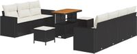vidaXL Salon de jardin 10 pièces noir et crème