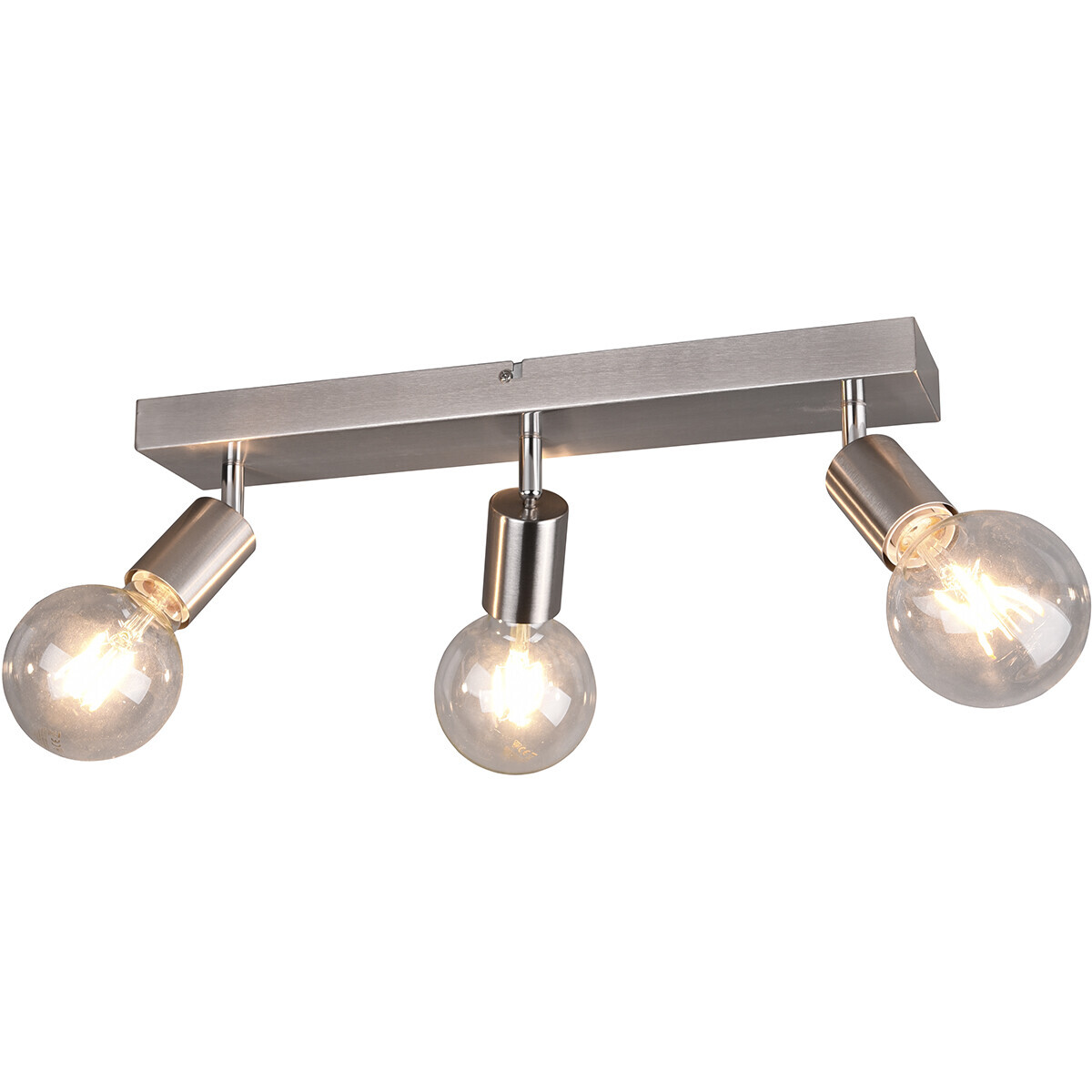 BES LED LED Plafondspot - Trion Zuncka - E27 Fitting - 3-lichts - Rechthoek - Mat Nikkel - Aluminium
