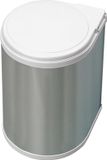 Emuca Recyclingcontainer, 13 L, deurbevestiging, automatische dekselopening, Kunststof, Roestvrij staal kleur