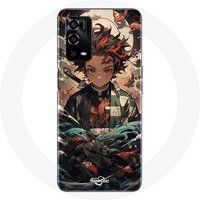 Maniacase Etui voor Oppo A55 4G Demon Slayer Tanjiro Anime Manga