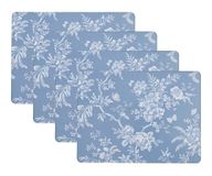Laura Ashley Kurk Placemats 40,6 x 30,5 cm voor keuken en eettafels, hittebestendig, duurzaam, gemakkelijk schoon te maken, set van 4, ommuurde tuin