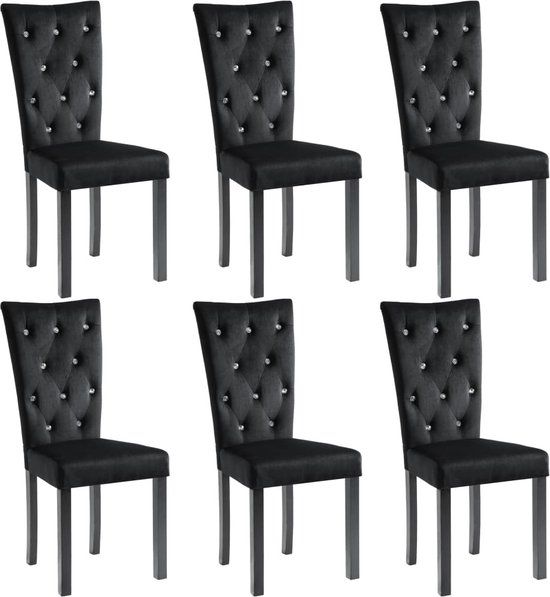 vidaXL Eetkamerstoelen 6 st fluweel zwart