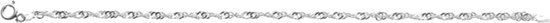 Lucardi Dames Armband gedraaid - Echt Zilver - Armband - Cadeau - 19 cm - Zilverkleurig