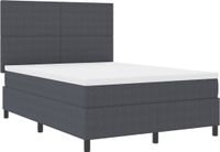 vidaXL Boxspringbed Donkergrijs en Wit 160 x 200 cm Corduroy stof