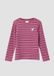 s.Oliver T-shirt met lange mouw, ronde hals, gestreept, aansluitend, katoen, elastaan, roze