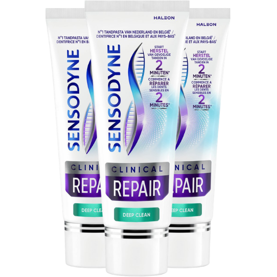 Sensodyne Clinical Repair Deep Clean Tandpasta Voordeelverpakking - 3 x 75 ml