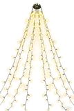 Menz Lichtsnoer warm wit voor kerstbomen 8 x 2 m – 320 leds met 8 lichtmodi, IP44 waterdicht, kerstverlichting voor binnen en buiten