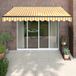 Maison Exclusive - Parasol électrique avec commande manuelle, jaune et blanc, 3,5 x 2,5 mètres