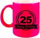 Bellatio Decorations Shoppartners Bv Happy Birthday 25 years cadeau mok / beker met wimpel - 330 ml - neon roze - verjaardag