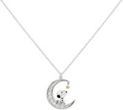Peanuts Snoopy in Moon Unisex Halsketting - zilverkleurig