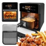 Compacte mini-oven, draagbare oven, 10 liter, 1800W, heteluchtfriteuse, zonder olie