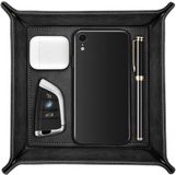 SITHON Pocket Emptyer - Opbergdoos, Kunstleren Sleutellade voor Horloges, Mobiele Telefoons, Sieraden, Sleutels, Munten, Portemonnees en Kantoorbenodigdheden (Zwart)