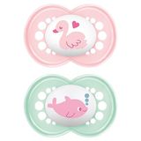 MAM Fopspeen Original Silicone, roze/mint, vanaf 16 maanden, 2 stuks