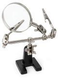 Troisième main avec loupe, grossissement 5x, pour soudure et bricolage