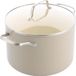 GreenChef Nordics poêle à soupe à induction en céramique avec couvercle 24cm/7.6L - Sans PFAS - Poêle à induction - Lavable au lave-vaisselle - Résistant au four jusqu'à 220°C - Revêtement antiadhésif en céramique - Crème