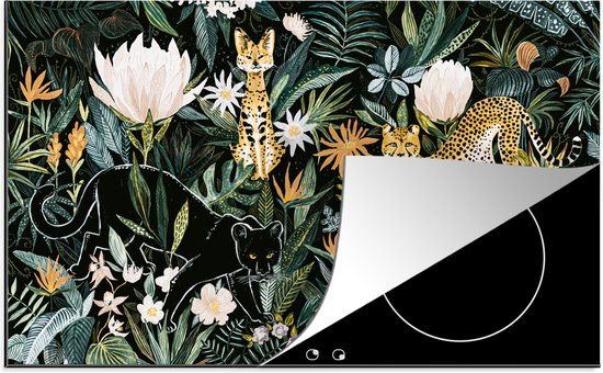 KitchenYeah® Inductie beschermer 77x51 cm - Jungle - Inductiebeschermer voor Inductie Kookplaat