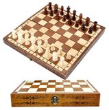 Échiquier pliable 30 x 30 cm set d'échecs en bois fait main