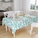 Bonamaison Tafelkleed, Anti-Mold, Sneldrogend, Waterdicht, 100% Polyester Tafellaken, Turkoois, wit, 140 x 160 Cm