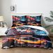 TRANKIELO® - Ensemble de literie 200x200 cm - Microfibre douce avec design de course et 2 taies d'oreiller 65x65 cm