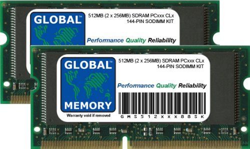 GLOBAL MEMORY 512 MB (2 x 256 MB) PC100/133 144-PIN SDRAM SODIMM Memory Ram Kit voor IMAC G3