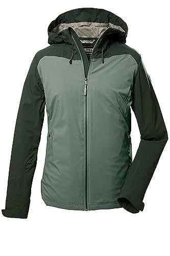 killtec Women's Functional Jacket with Roll-Up Hood - KOS 24 WMN JCKT - Pale Green - Size 36