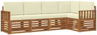 vidaXL Buiten bank set 5 st Natuurlijk en Crème Polyester