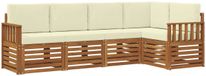 vidaXL Buiten bank set 5 st Natuurlijk en Crème Polyester