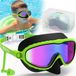 Shenzhen Haorui Industrial Technology Co., Ltd. Lunettes de natation pour enfants avec protection nasale, bouchons d'oreilles et vision panoramique - Vert, 4-13 ans