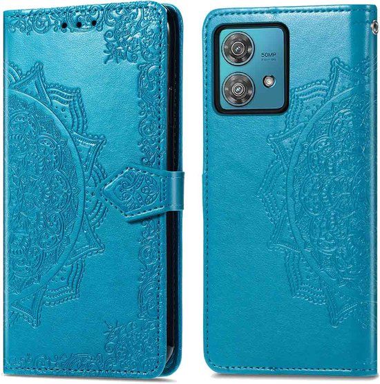 iMoshion Hoesje Motorola Edge 40 Neo - Book Case - Turquoise - Met Pasjeshouder