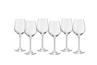 ECHTWERK Wittewijnglazen, set van 6, 388 ml, tijdloze wijnglazen, wijnkelk, robuust kristalglas, glazen met bolvormige vorm, smalle opening en lange stelen, vaatwasmachinebestendig, 21,5 x 8,3 cm