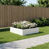 vidaXL Plantenbak Wit 100 x 100 x 30 cm Koudgewalst Staal