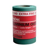 ProDec 5 m rol 240 grit extra fijn groen aluminiumoxide schuurpapier voor het schuren van hout, verf, gips, vulmiddel, metaal en meer, 115 mm breed schuurpapier compatibel met machineschuurmachines