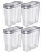 Contenants de stockage alimentaire - Lot de 4 - 4 litres - Hermétique - Plastique - Convient pour muesli et céréales - Rangement cuisine