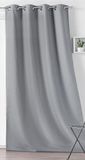 LINDER Waterafstotend buitengordijn – geweven en geverfd in Frankrijk – afwerking met antioxidanten met oogjes – kleur: grijs – afmetingen 135 x 240 cm – 100% polyester – collectie van canvas voor