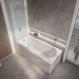 Hudson Reed Covelly Baignoire douche rectangulaire moderne - 150 x 70 cm - Pare baignoire chromé - Tablier frontal