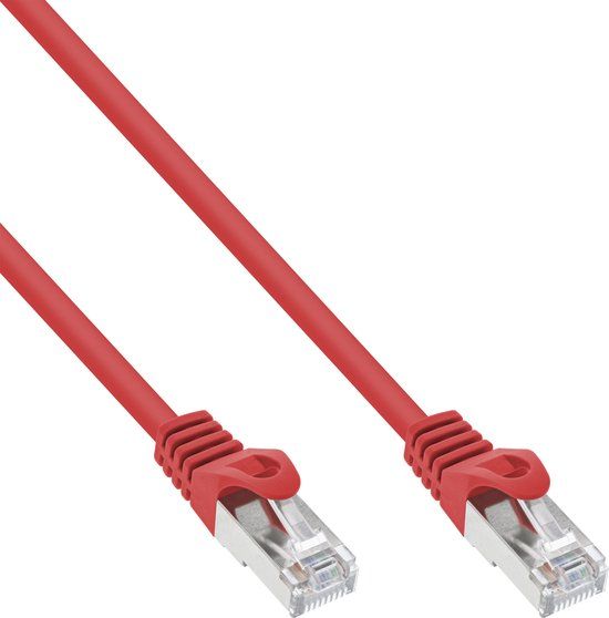 InLine Patchkabel, SF/UTP, Cat.5e, rood, 1m