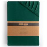 DecoKing Hoeslaken 200x200-200x220 cm 100% Gekamd Katoen Jersey Zacht Groen Amber