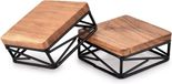 Bol Display Vierkant Houten Basisstandaard voor Keuken-Badkamer Aanrecht Plantenstandaard Set van 2 - 1016 cm x 1016 cm x 444 cm