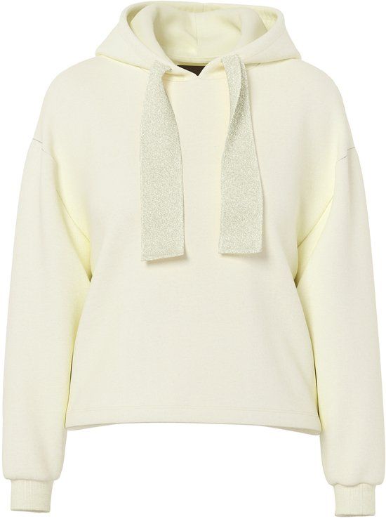 PIECES PCCHILLI LS GLITTER HOODIE NOOS BC Meisjes Sweater M Katoen/Polyester Wit