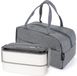 Merkloos lunchbox volwassenen en kinderen incl. draagtas en bestek Bento Box roestvrij staal met vakken broodtrommel kleuterschool lunch snackbox broodtrommels bananenbox (wit)