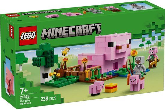LEGO Minecraft Het huis van het biggetje - 21268 Bouwset - 238 Onderdelen - Vanaf 7 Jaar