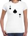 Bellatio Decorations casino thema verkleed t-shirt dames - schoppen aas - wit - poker t-shirt XXL