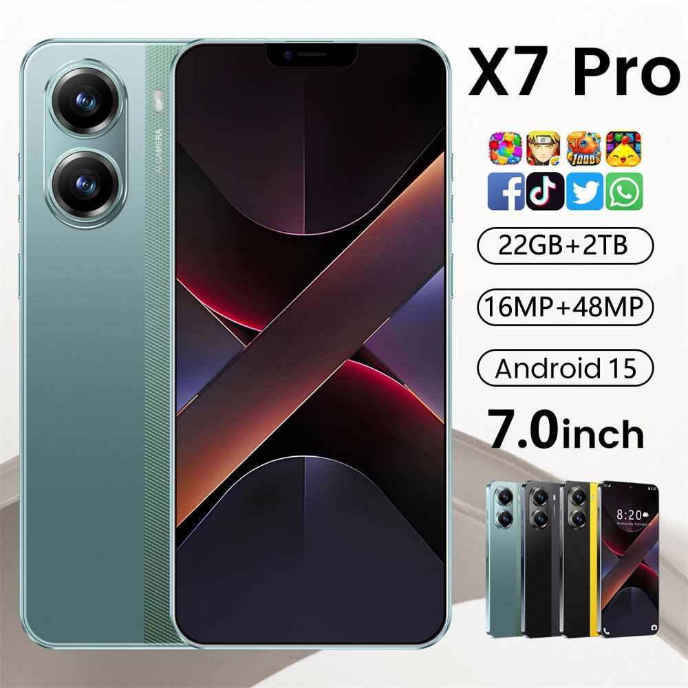 CHOTOG X7 PRO Nieuwe X7 PRO Originele Smartphone Globale Versie Mobiele Telefoons 7.0 inch 5G Mobiel 6800mAh 5G Dual SIM Kaart Android 15 Mobiele Telefoons