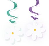 Globos decoratie swirls madeliefjes hangend - feestversiering bloemen.