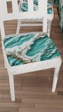 PETTI Artigiani Italiani - Zitkussen voor keukenstoelen, set van 2, lichtblauw marmereffect, 40 x 40 cm, vierkante stoelhoezen met elastiek voor eetkamer, microvezel, 100% Made in Italy